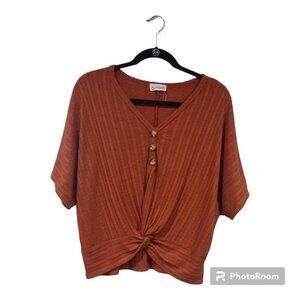Burnt Orange Crop Top Twist Front Size XL - 3FOR$25 -